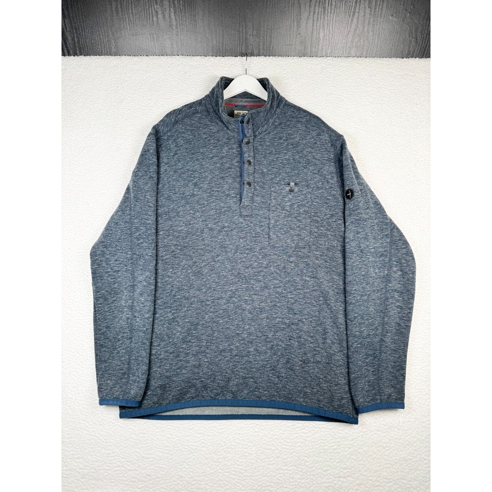 Relwen Micro-Therm Popover Jacket Men's Size 2X Navy Blue Heather 1/4 Snap
